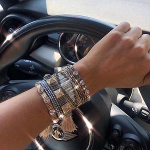 BRACELET SET (glass beads with tassels)